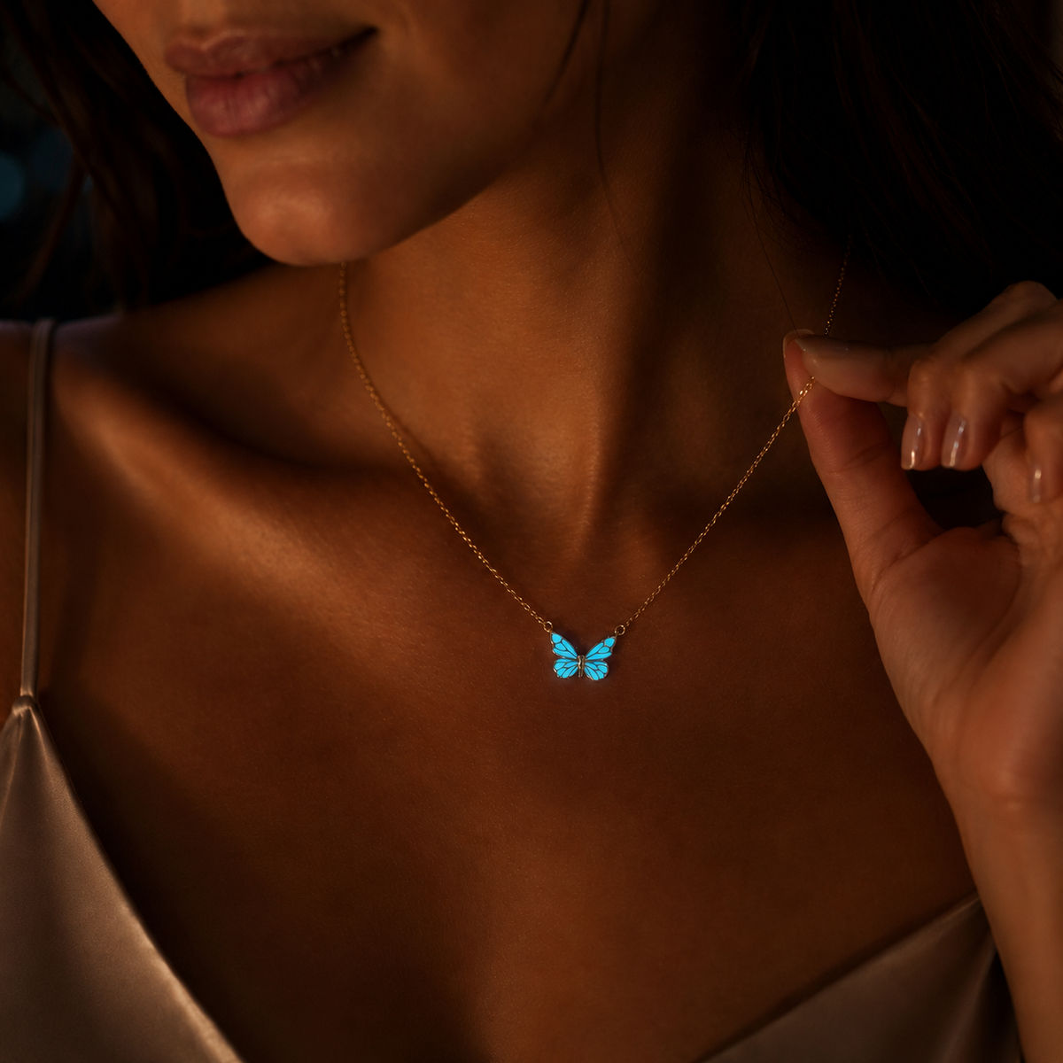 Glow in the Dark Butterfly Necklace