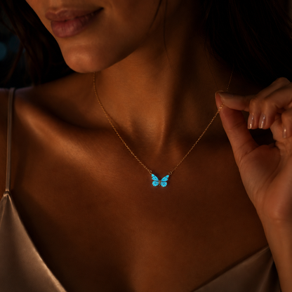 Glow in the Dark Butterfly Necklace