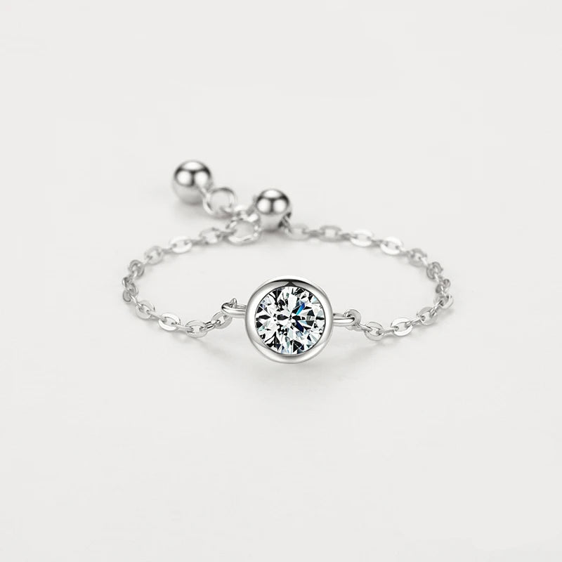 Round Zirconia Chain Ring