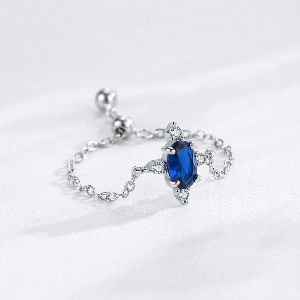 Round Stone Chain Ring